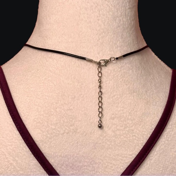 Goth Skull Cross Pendant Necklace Silver Unisex Gothic Punk Black Cord - Picture 6 of 11